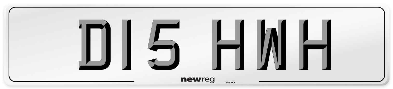D15 HWH Number Plate from New Reg